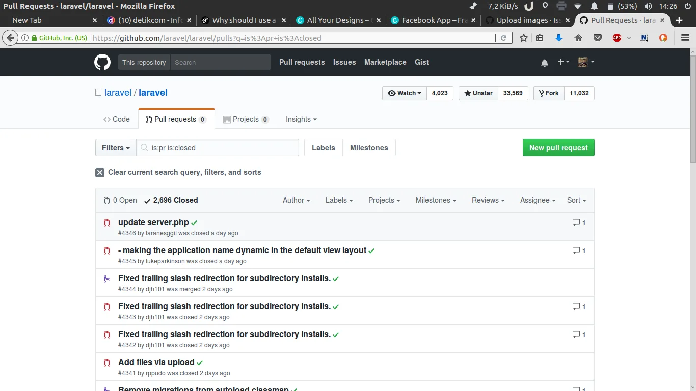 Open Issue Laravel