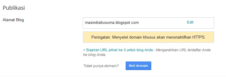 Belum Support HTTPS untuk Custom Domain