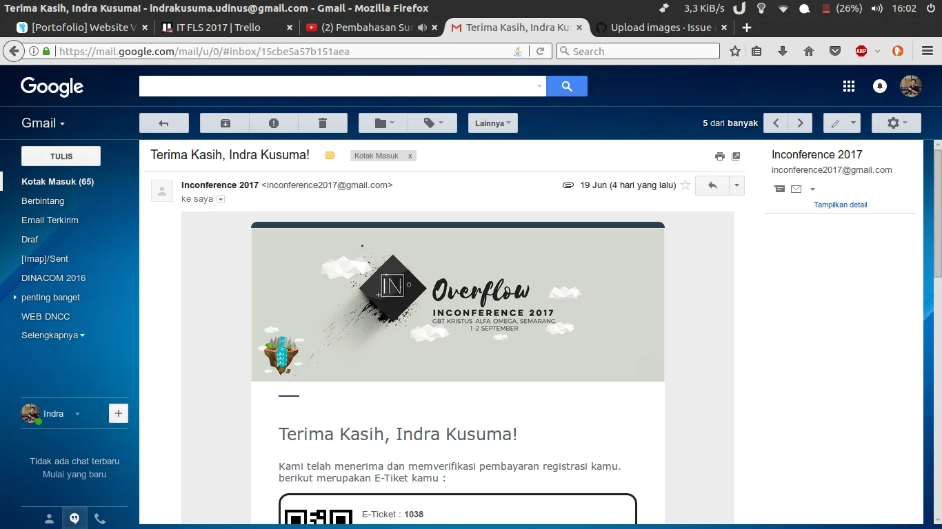 Web Apps INConference 2017 - Form Registrasi